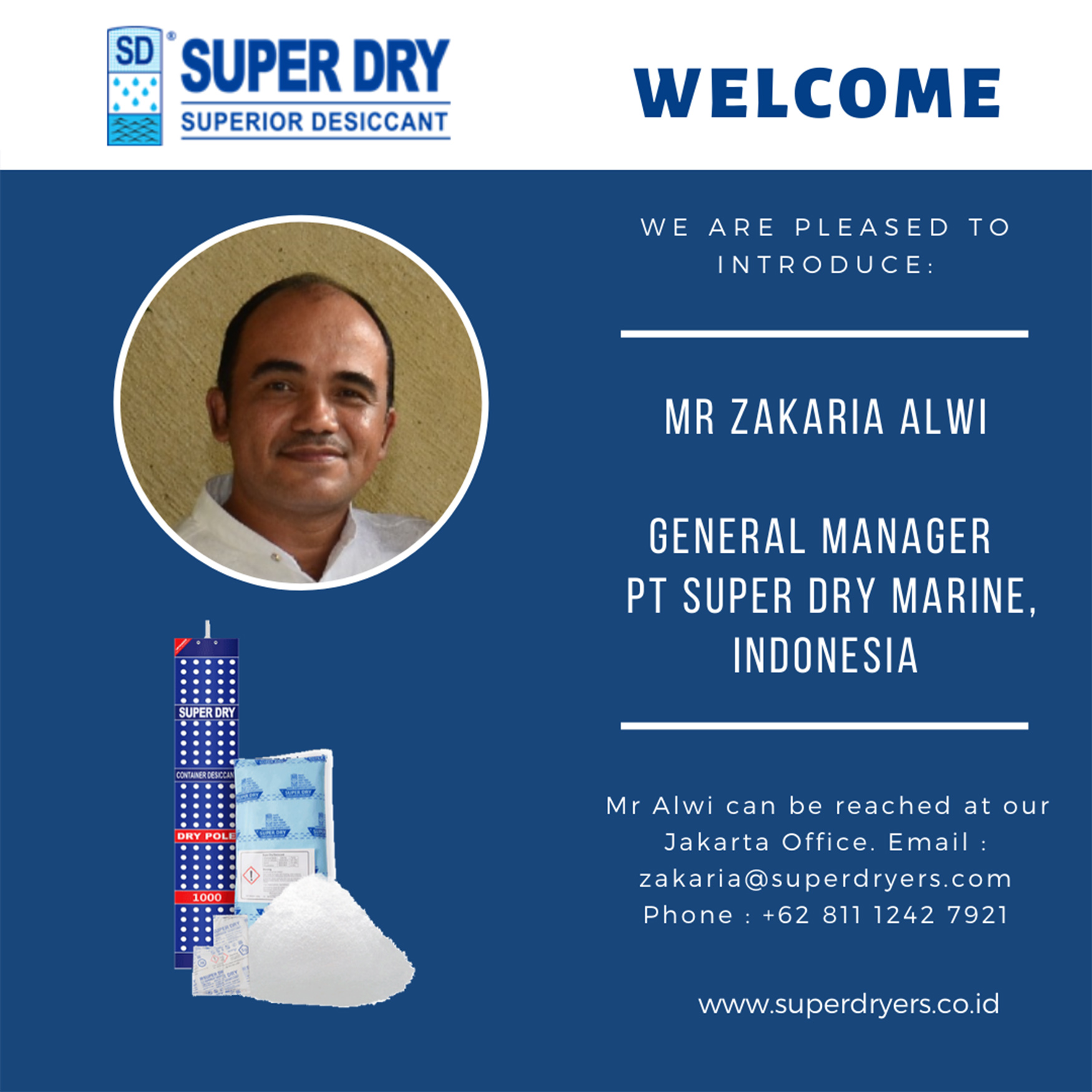 Announcement for new General Manager of PT Super Dry Marine